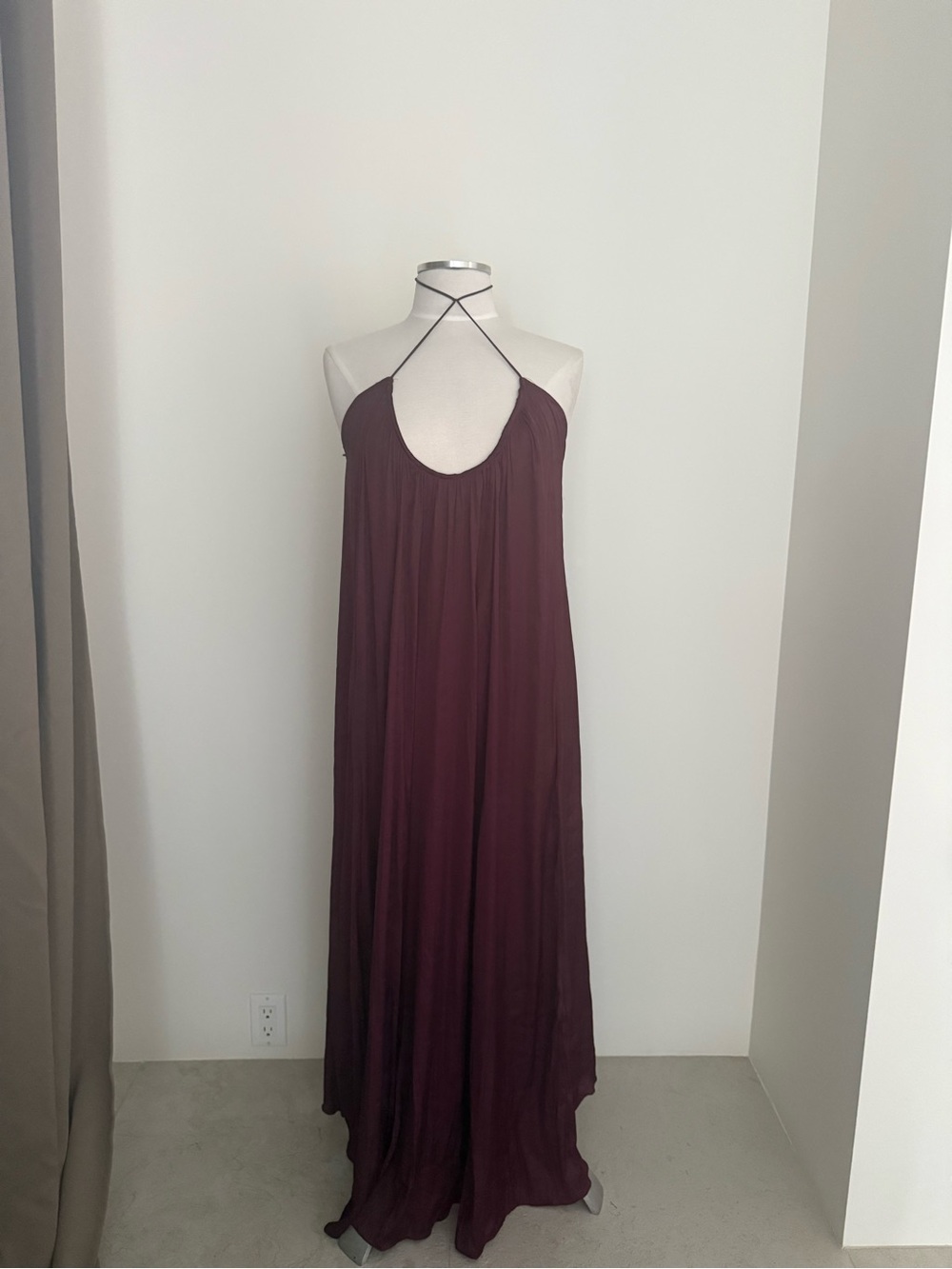 Zara Plum Halter Maxi Dress
